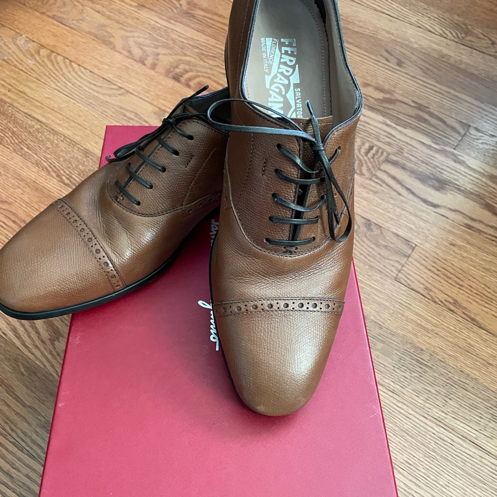 Salvatore Ferragamo Brown Dress Shoes Men’s Size 8 1/2.